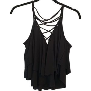 Forever 21 lace up front crop top NWT